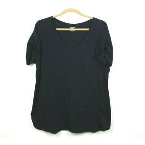 Lane Bryant Womens Blouse Ruched Short Sleeve 28W